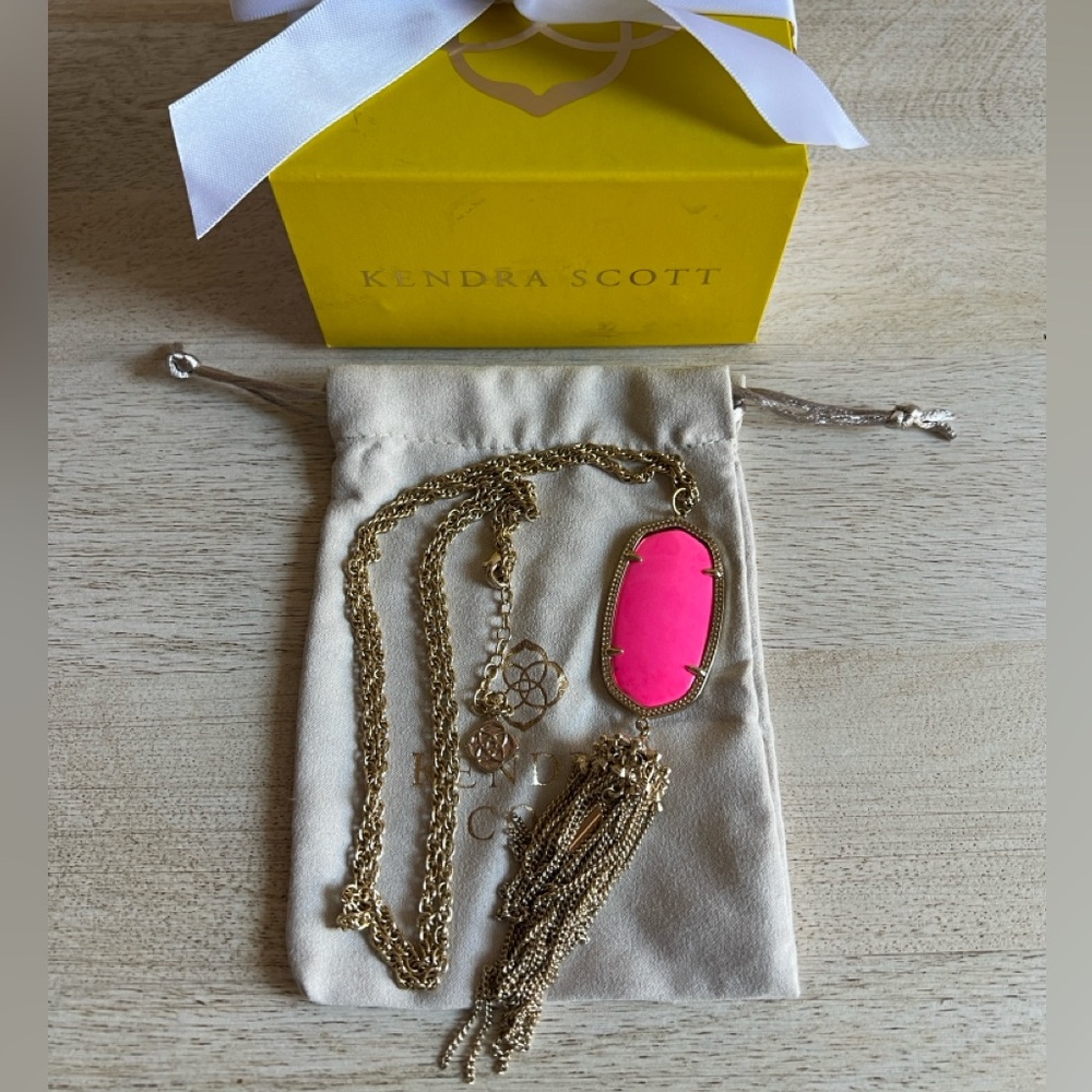 Kendra Scott Rayne Neon Pink Necklace
